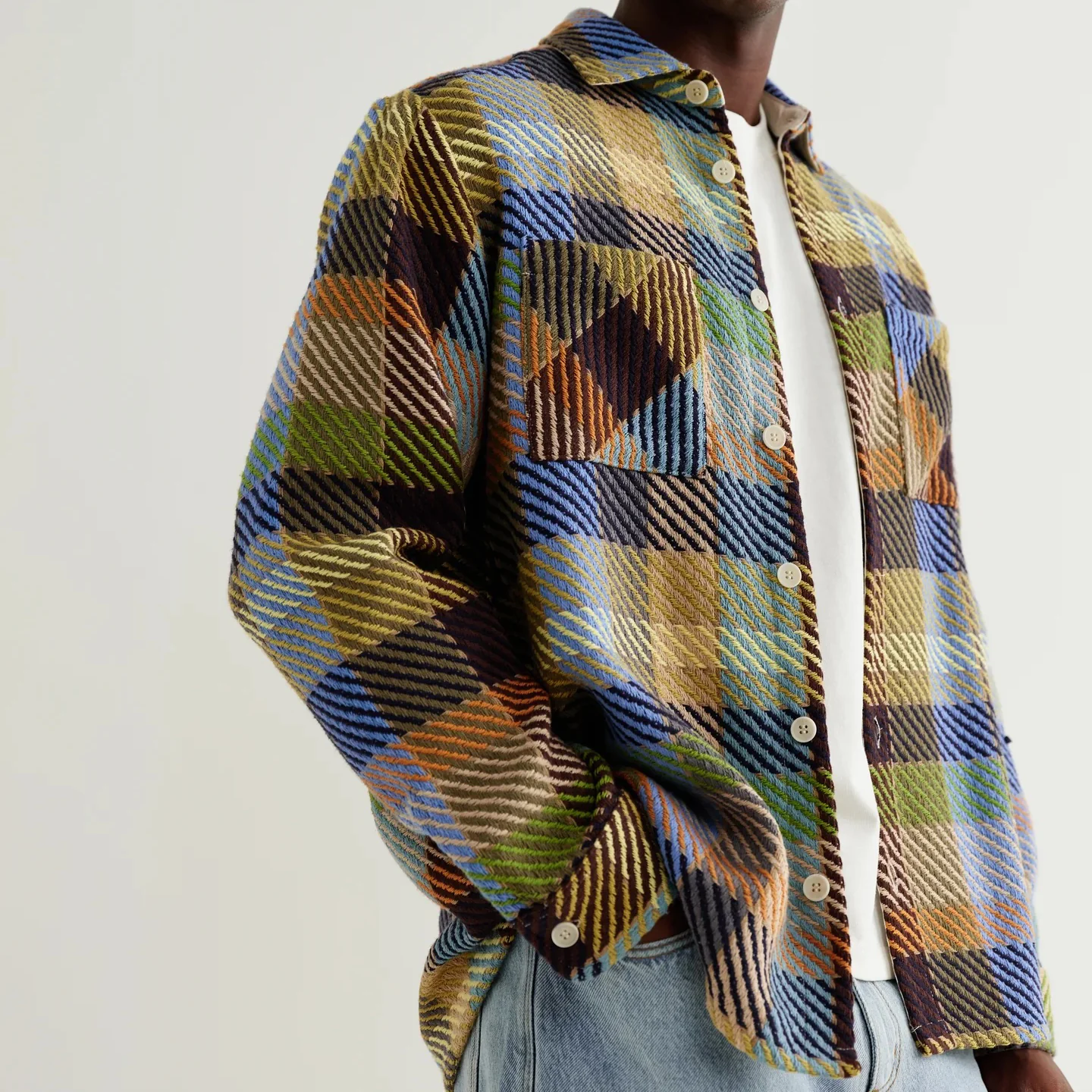 Whiting Overshirt, Pike Check - Khaki / Multi - Image 4