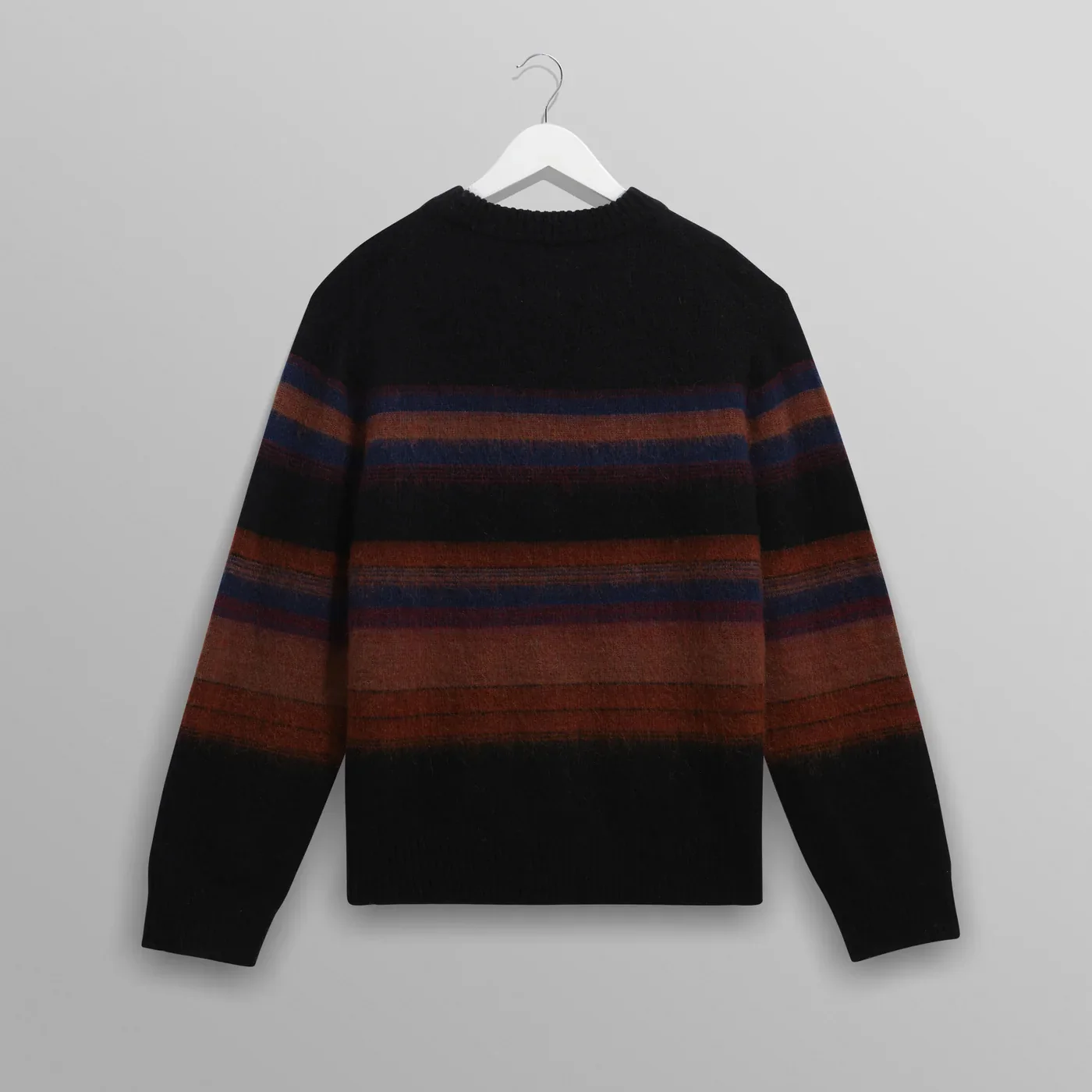 Wilde Crew Brush Stripe Wool Crewneck - Black / Dark Multi - Image 5
