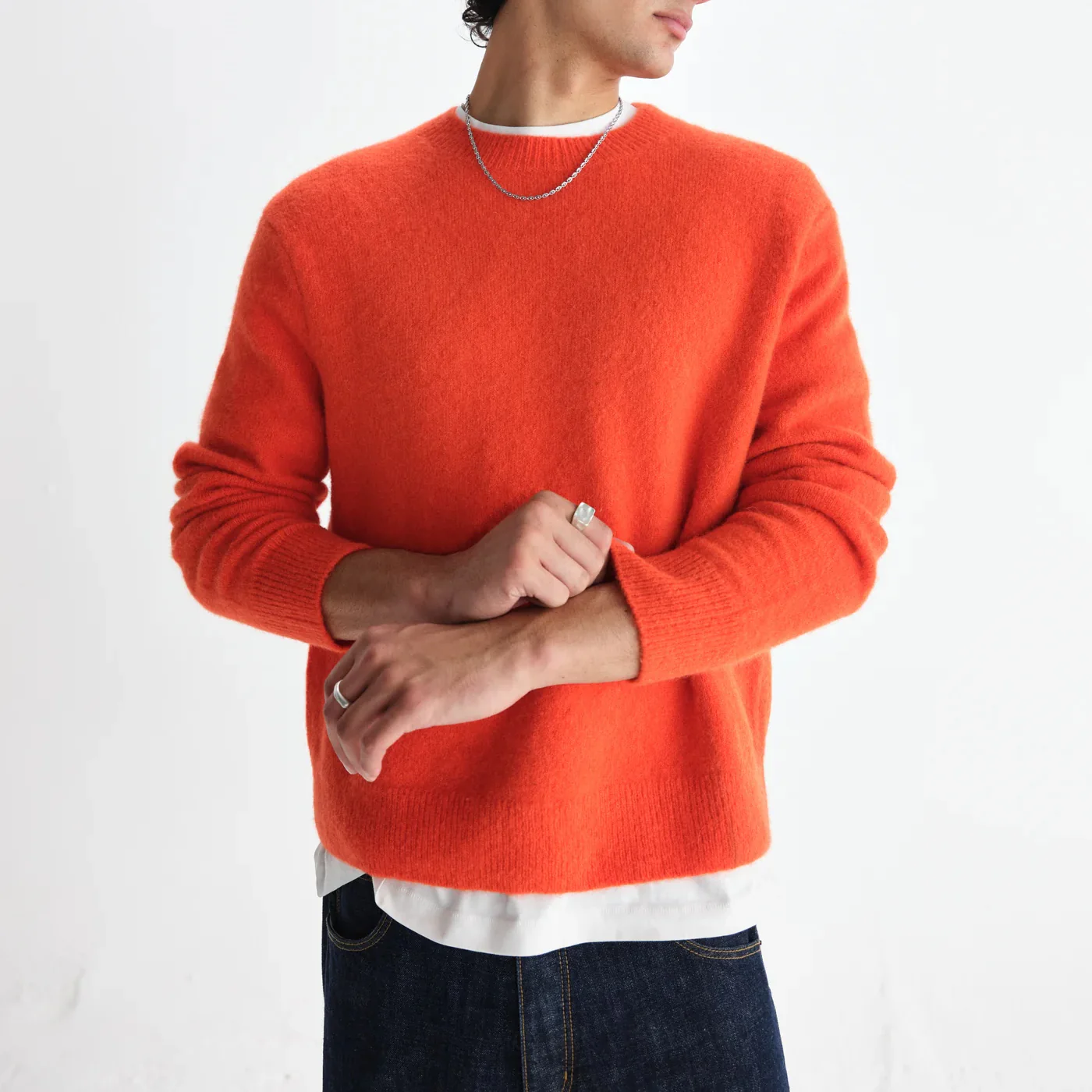 Wilde Crew Fluffy Wool Crewneck - Orange - Image 2