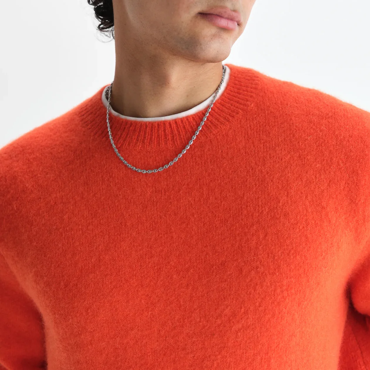 Wilde Crew Fluffy Wool Crewneck - Orange - Image 4