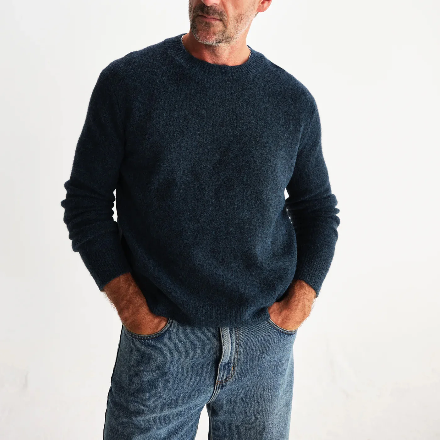 Wilde Crew Fluffy Wool Crewneck - Teal - Image 2