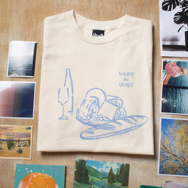 Wine & Cheese T-shirt - Cream - Image 2
