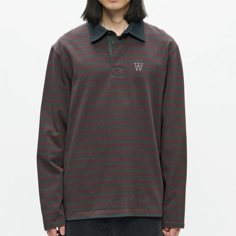 WWLandon Polo Shirt - Black Sand Stripe - Image 2