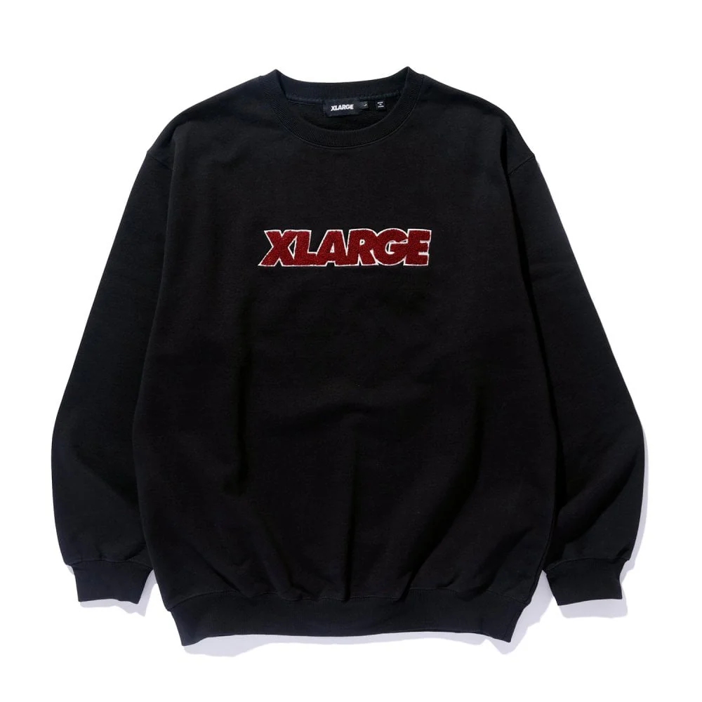 Chenille Standard Logo Crewneck Sweatshirt - Black