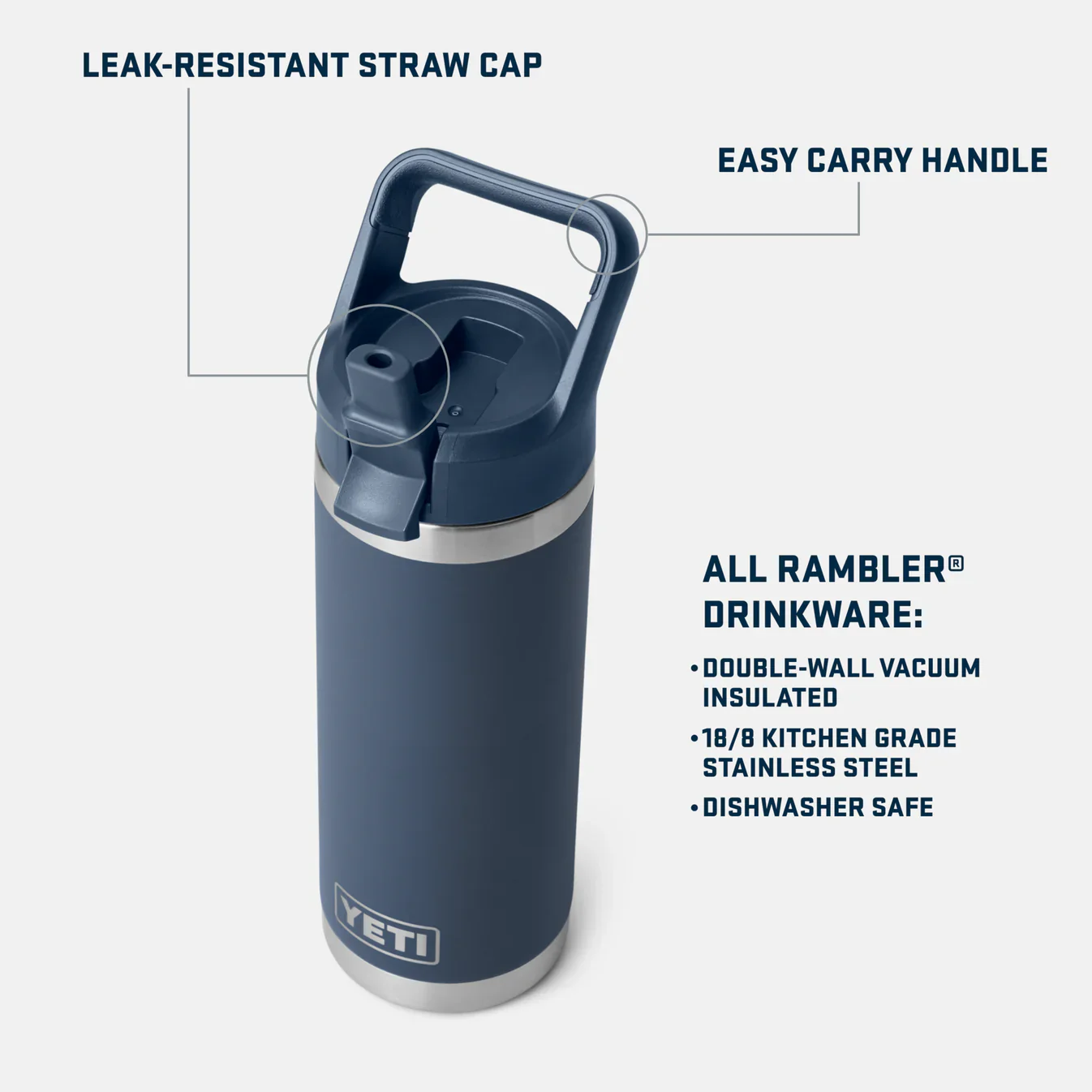 Rambler™ 18oz (532ml) Bottle, Straw Cap - Royal Blue - Image 4