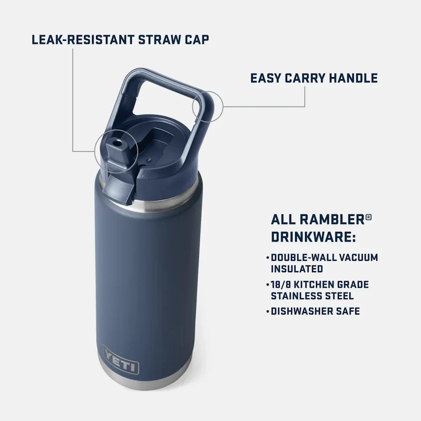 Rambler™ 26oz (769ml) Bottle, Straw Cap - Royal Blue - Image 4